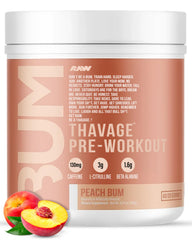 RAW Thavage Peach Bum tub for flavorful preworkout energy and pumps