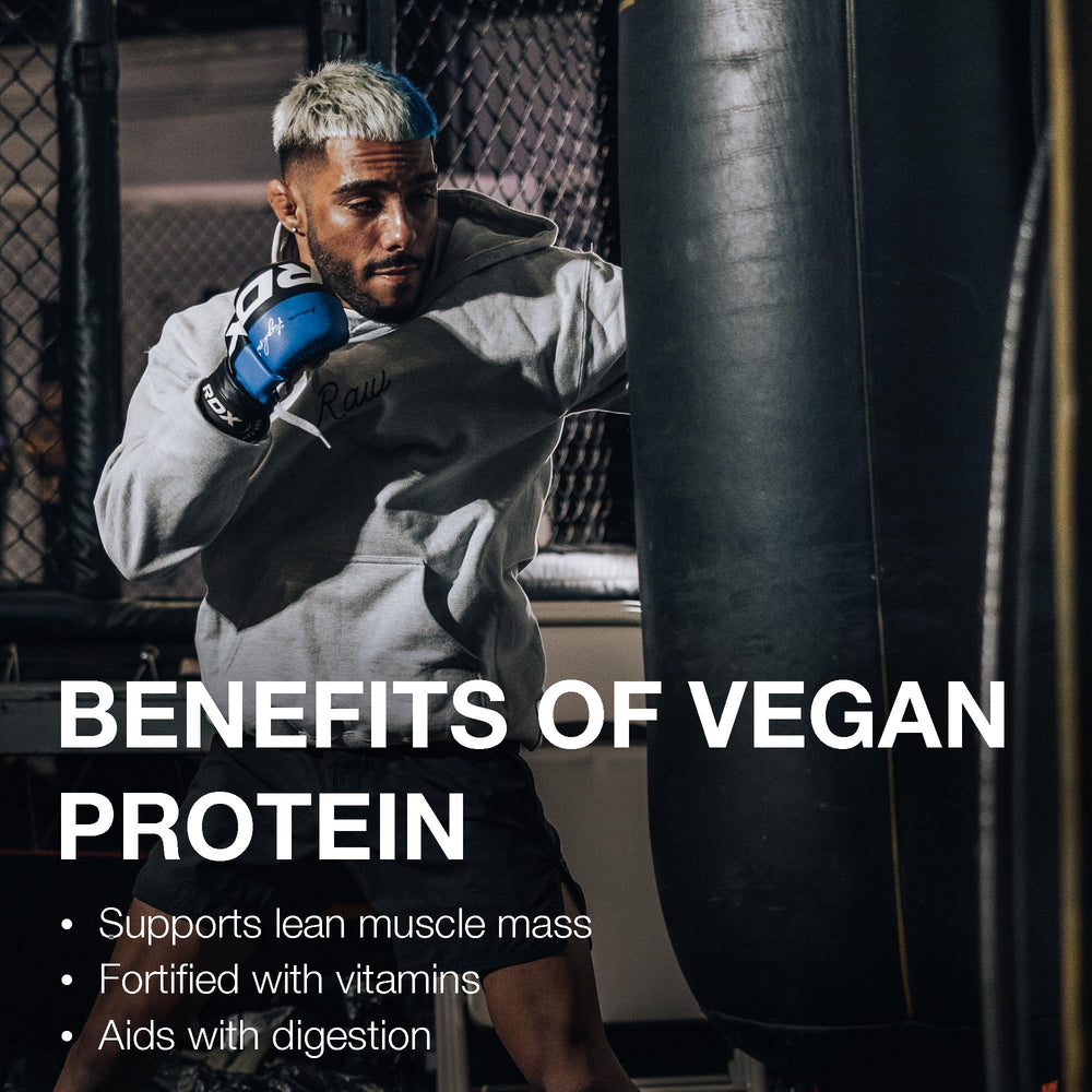 RAW Vegan Protein Powder peanut butter close-up with smooth texture and natural sweetness