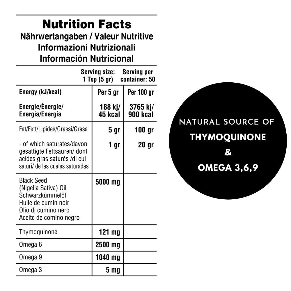 USDA Organic label on RAWYA Black Seed Oil close-up