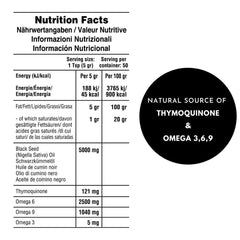 USDA Organic label on RAWYA Black Seed Oil close-up