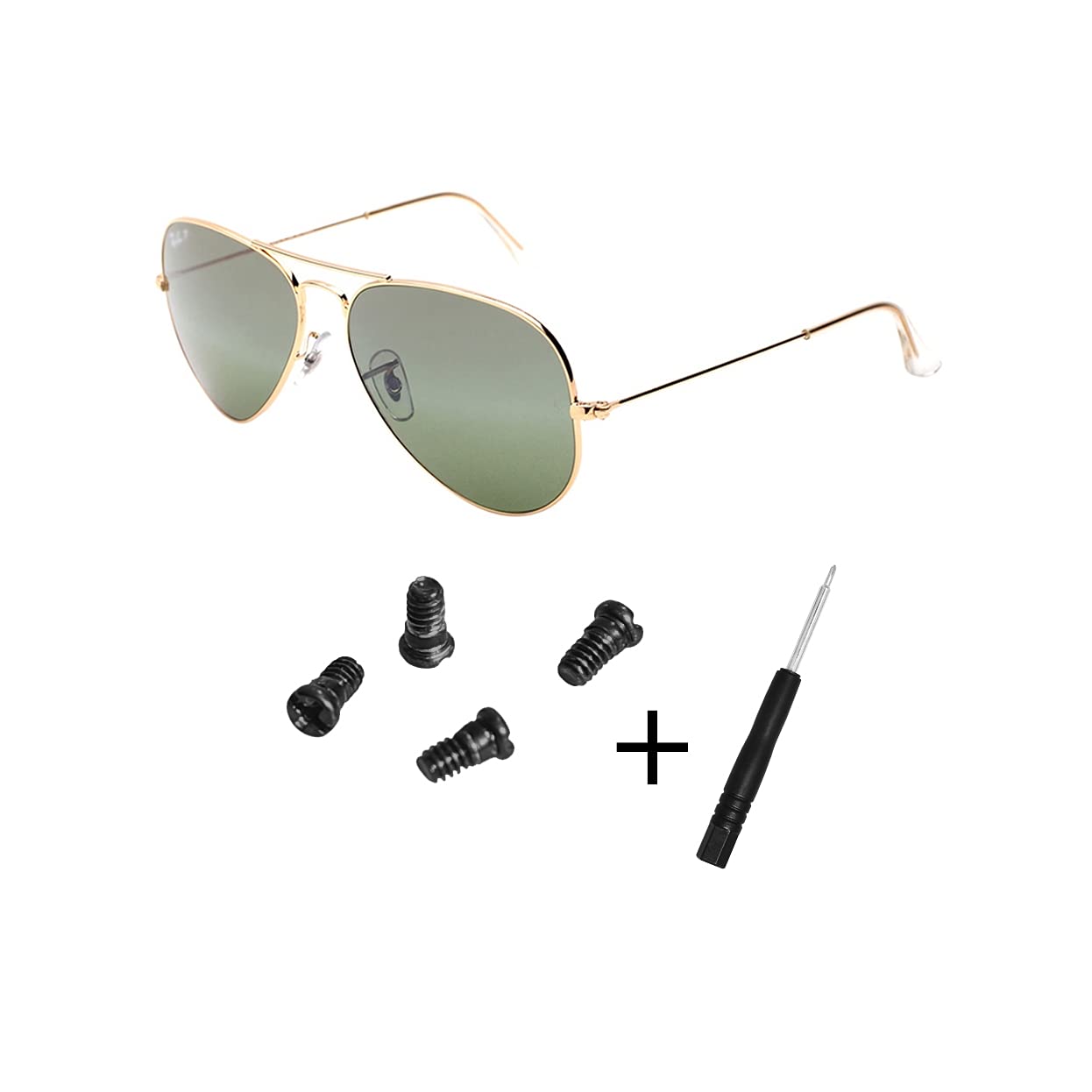 In-use view of Ray Ban Aviator screws repair kit image 6
