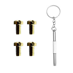 Golden back-side hold screws close-up for Ray Ban Clubmaster