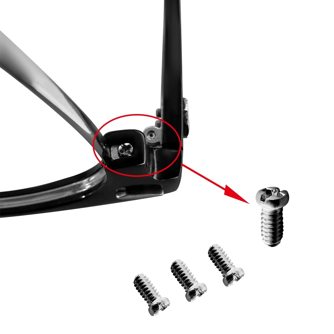 Package contents: 4 screws and 1 screwdriver for Ray-Ban Clubmaster