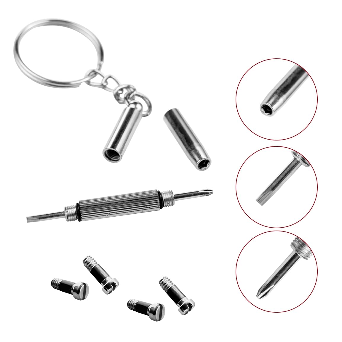 Temple hinge screws for Ray Ban Clubmaster in silver