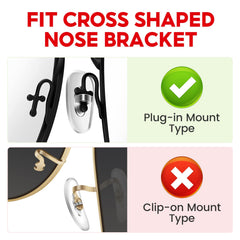 Ray-Ban replacement nose pads 14mm silver for cross-shaped brackets