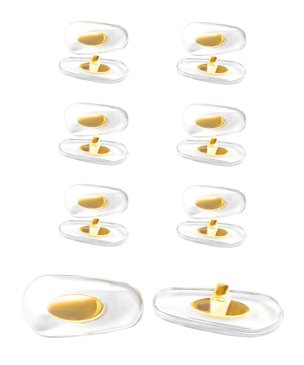 Six pairs of gold silicone replacement nose pads for Ray-Ban RB glasses.