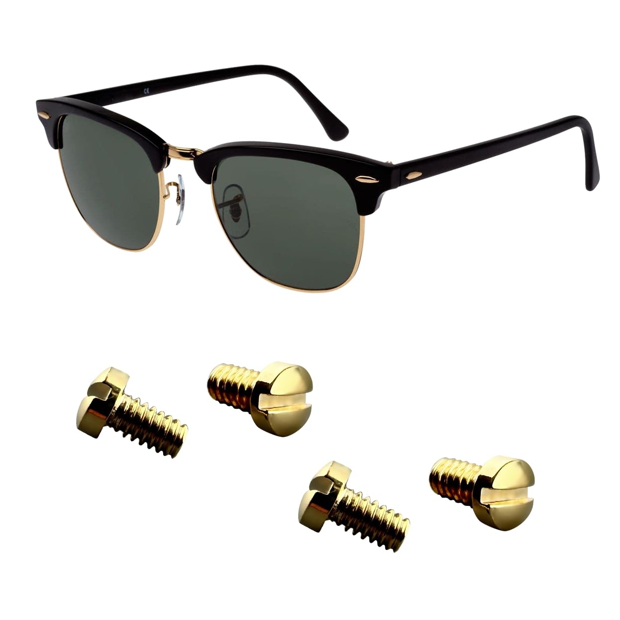 Golden replacement back-side screws with screwdriver for Ray Ban RB3507 and RB3016 Clubmaster