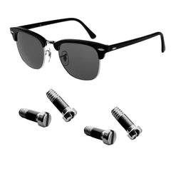 Ray Ban Clubmaster replacement screws set in silver with screwdriver (4 pieces)