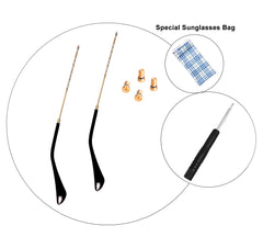 Sunglasses repair kit for Ray-Ban RB3548N and RB3447 with temple arms, tips, screws and screwdriver