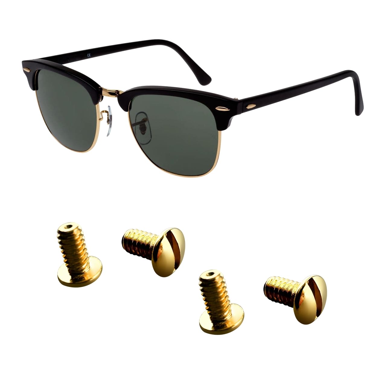 Ray Ban replacement screws kit: four golden screws with screwdriver