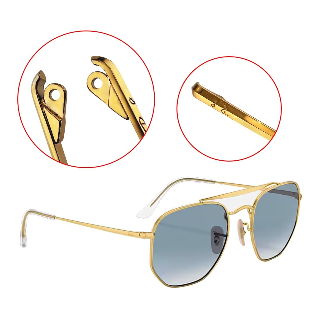 Golden temple arms with clear tips for Ray-Ban RB3561/RB6448