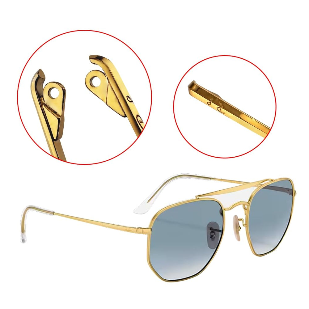Golden temple arms with clear tips for Ray-Ban RB3561/RB6448
