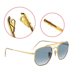 Golden temple arms with clear tips for Ray-Ban RB3561/RB6448