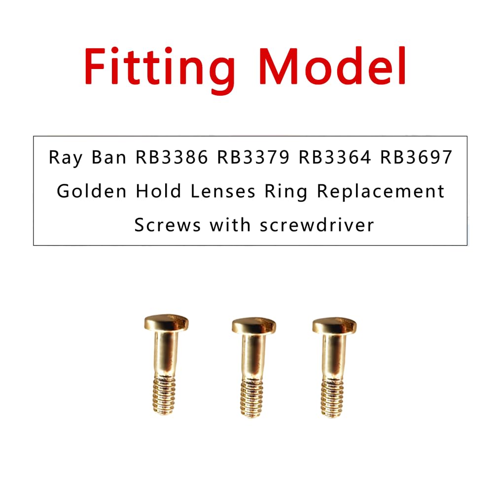 Six-piece set: four screws and screwdriver for Ray Ban replacement hinges