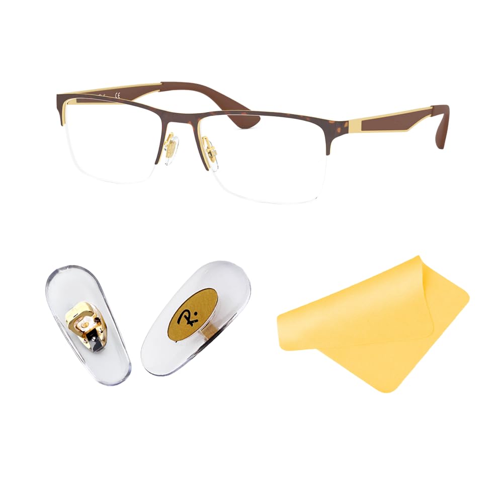 Gold replacement Ray Ban nose pads with cleaning cloth