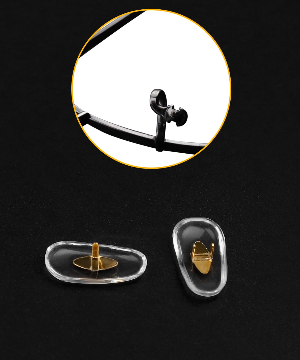 Silicone nose pads for Ray-Ban sunglasses showing material and finish