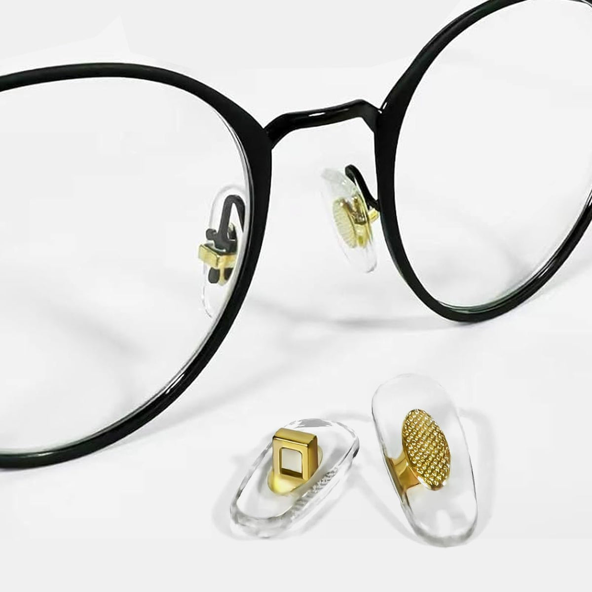 Ray-Ban nose pad replacement 14mm gold - 4 pairs, front view