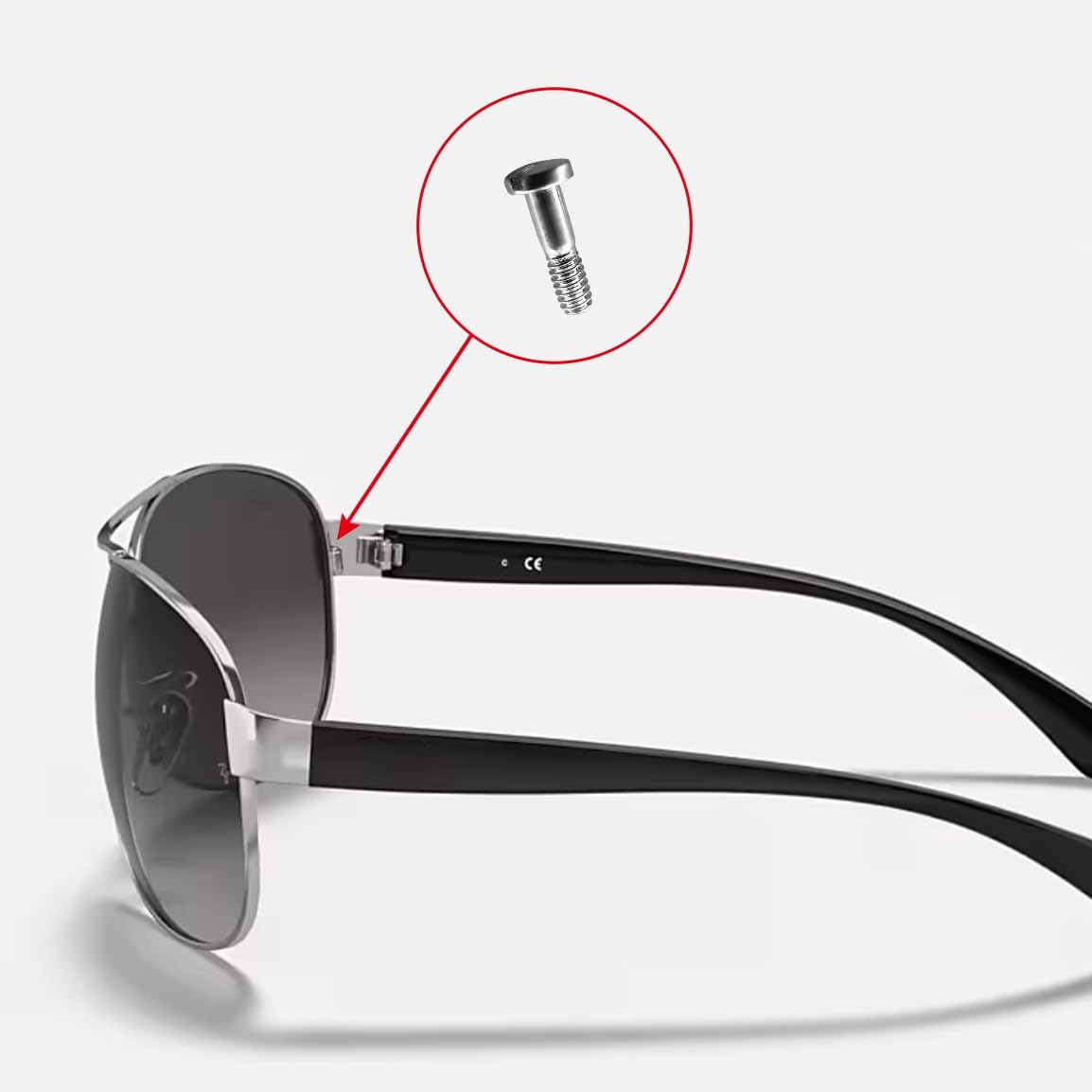 Replacement Ray Ban hold lenses ring screws silver – image 5