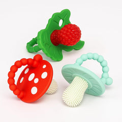 RaZbaby Chompy 2-pack teether and Red RaZberry pacifier product main image