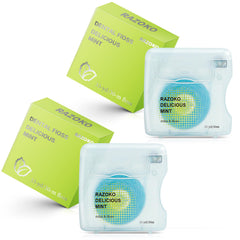 RAZOKO coconut oil infused woven dental floss packaging