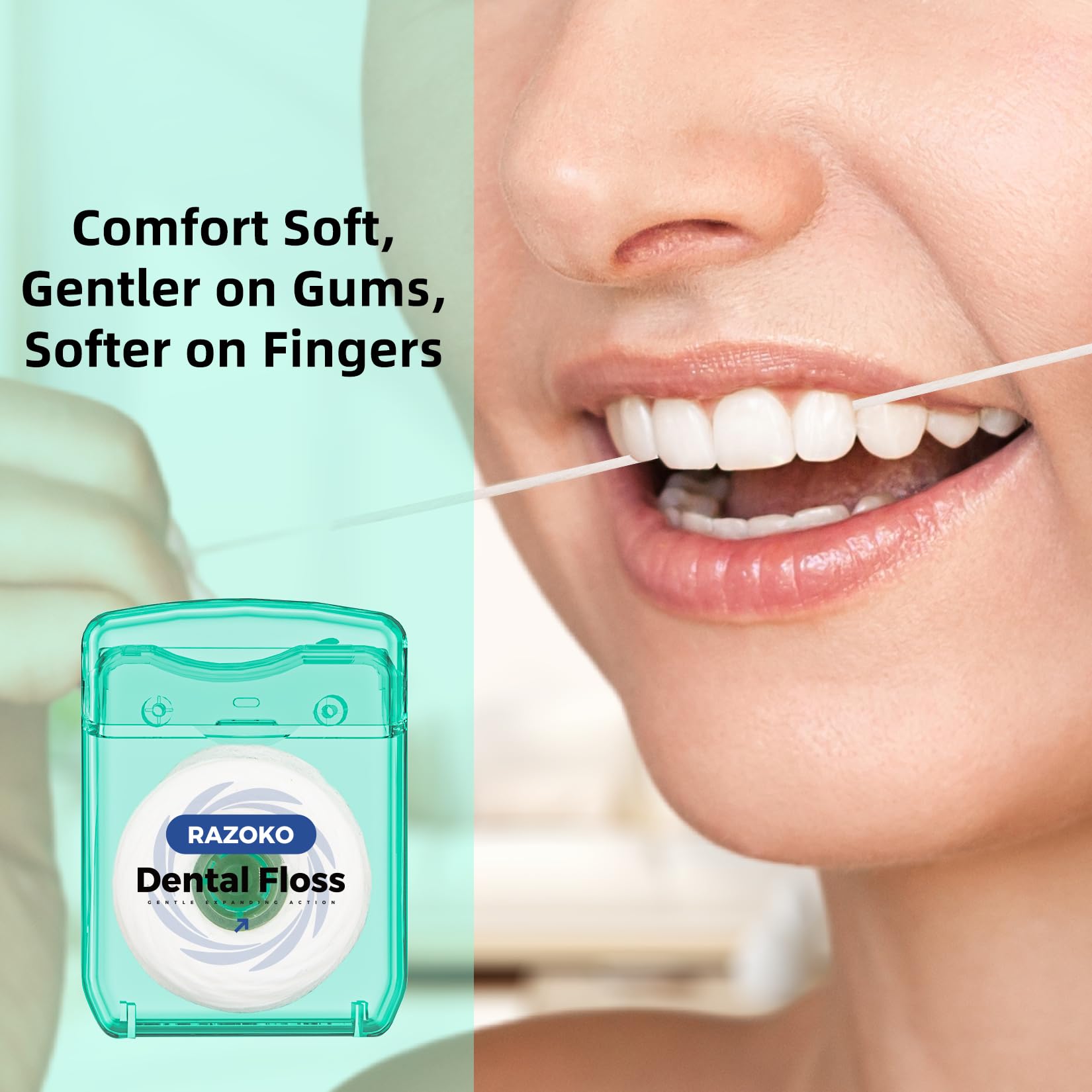 Portable wallet-friendly 4-pack dental floss