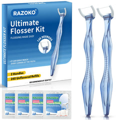 RAZOKO Dental Flosser Kit front view with two handles