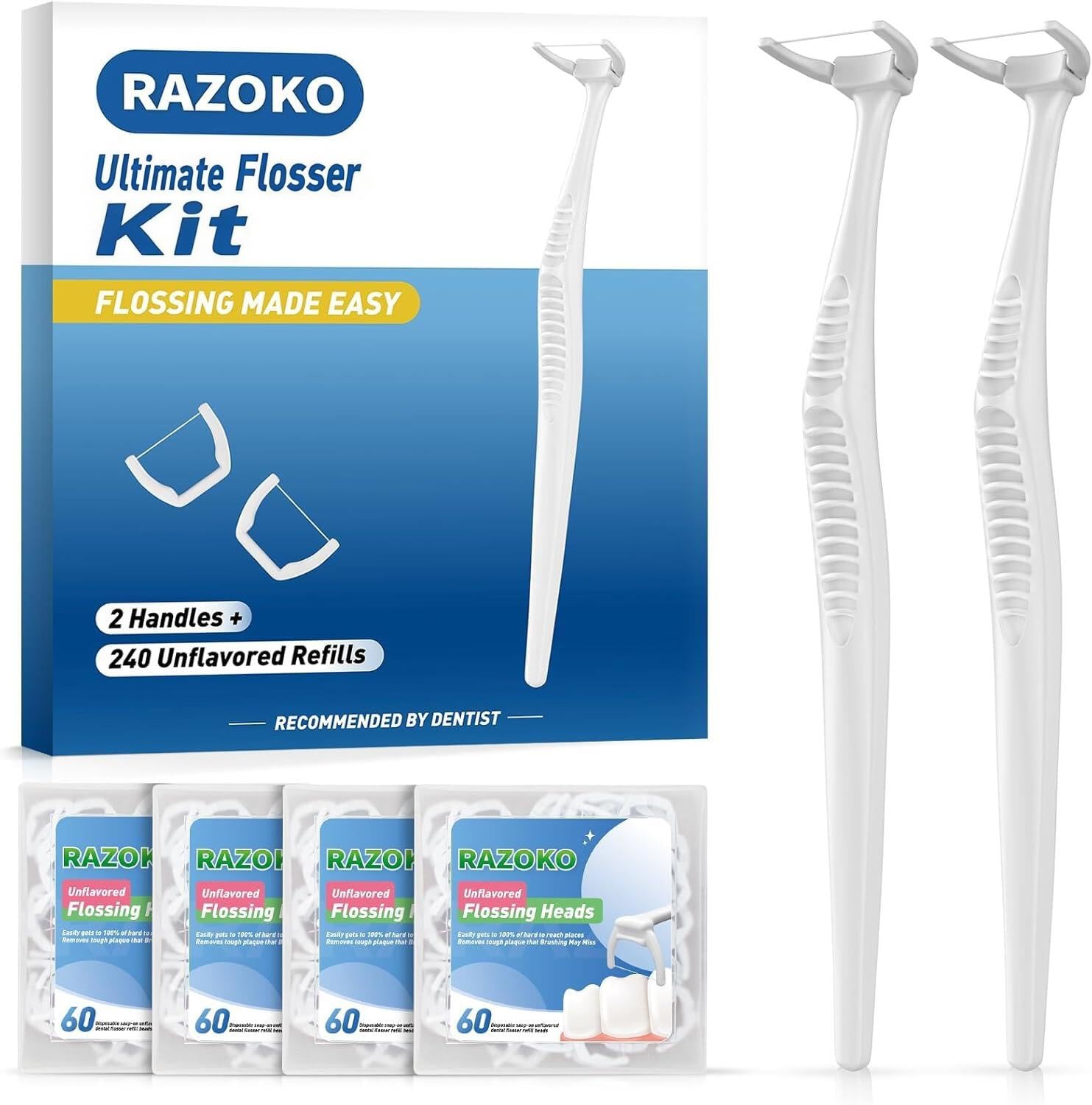 RAZOKO Flosser Kit front view with two handles