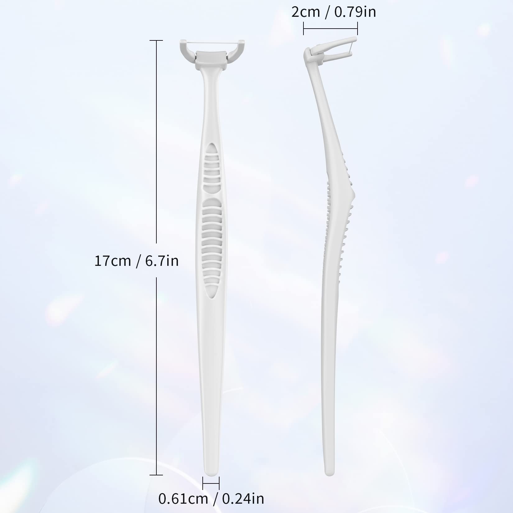 Close-up of ergonomic handle design for RAZOKO Flosser Kit