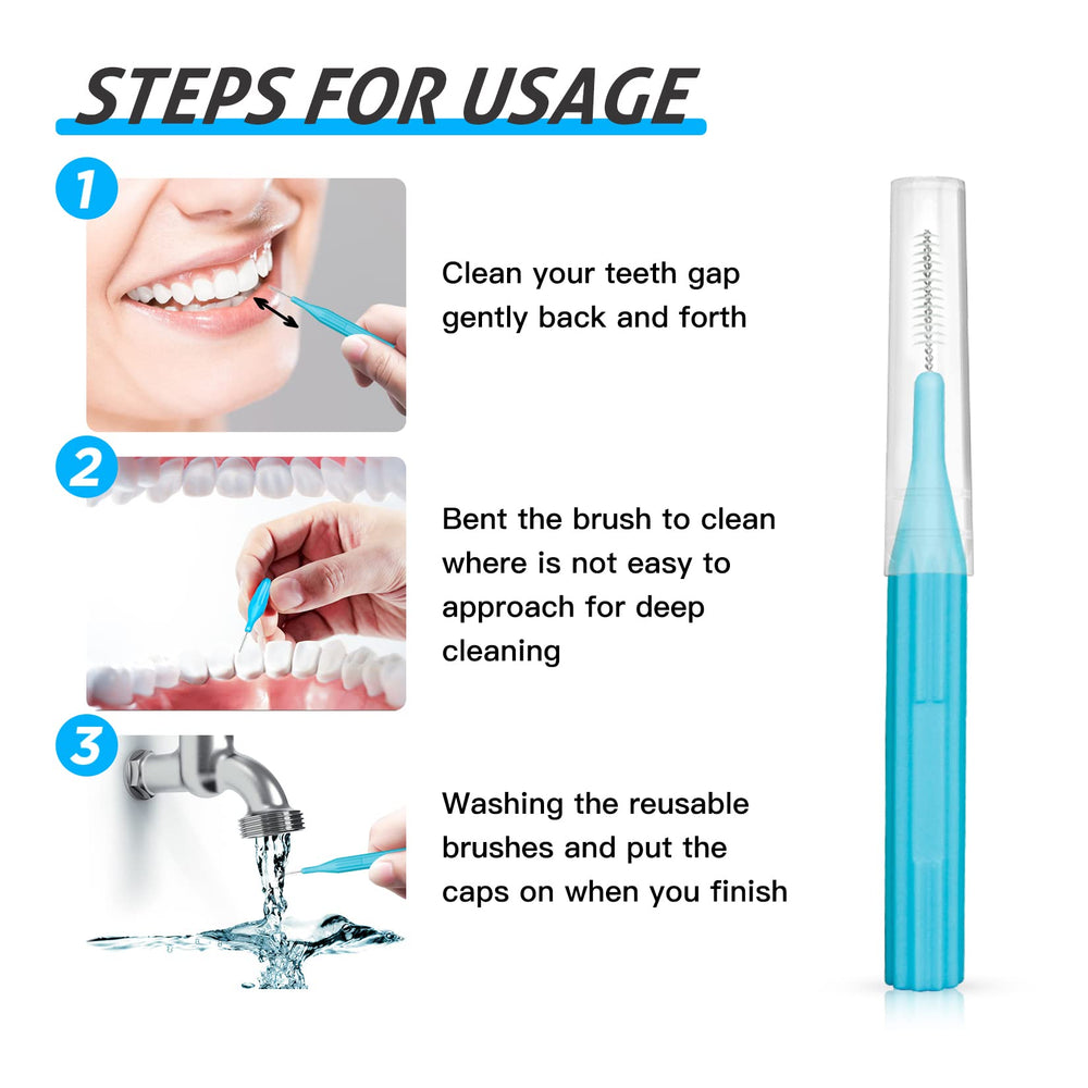 Yellow 2.3mm interdental brush head close-up