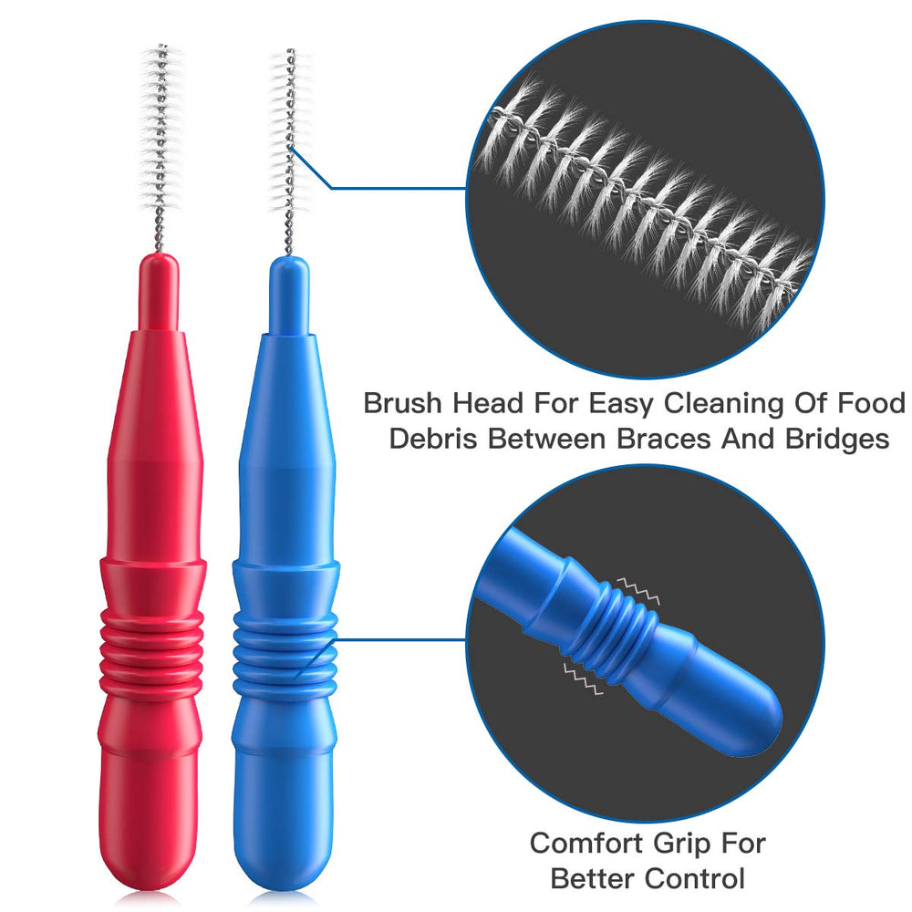 Red 3mm interdental brush head close-up