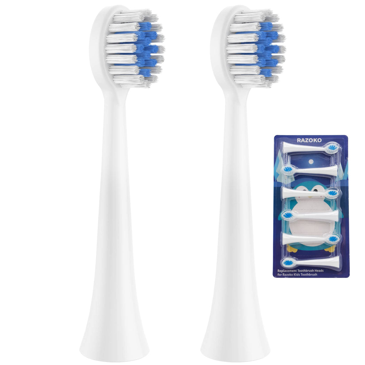 Razoko Kids replacement toothbrush heads 6-pack