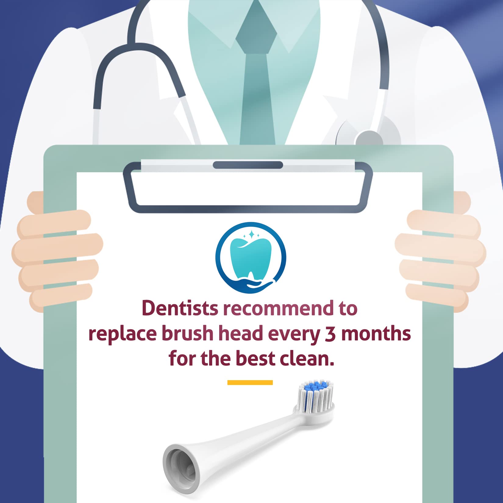 Kids toothbrush replacement heads easy snap-on install