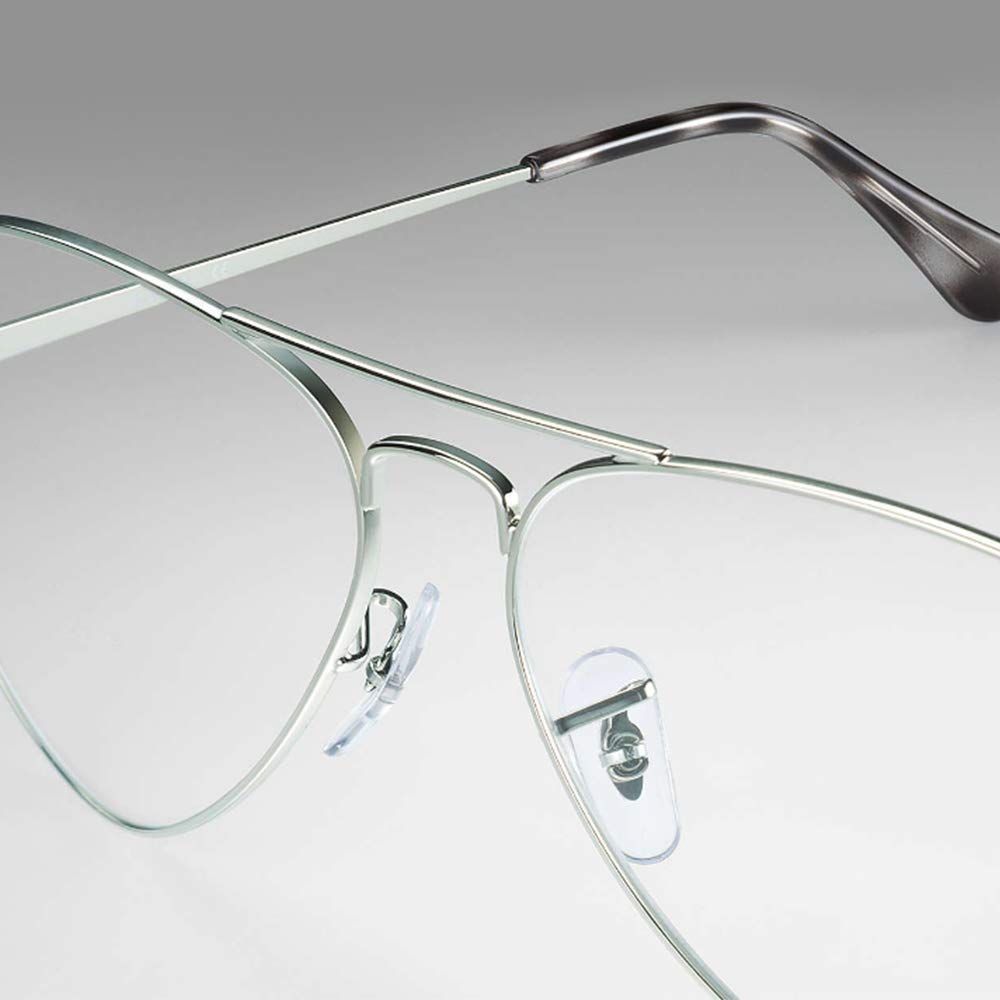 Silver 14mm push-in nose pads with lens cloth
