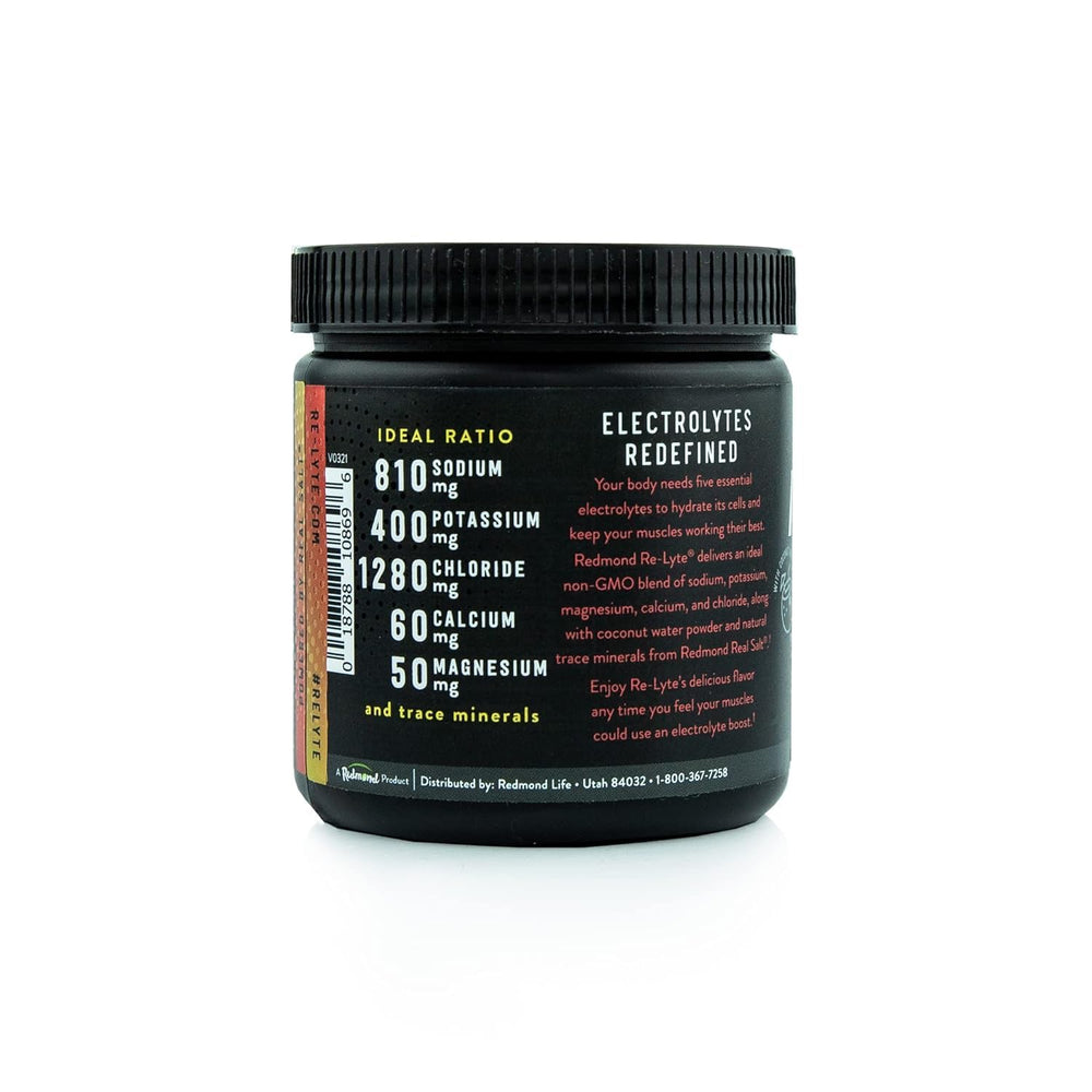 Re-lyte Electrolyte Drink Mix packaging 6.70 oz on pantry shelf supports on-the-go hydration.