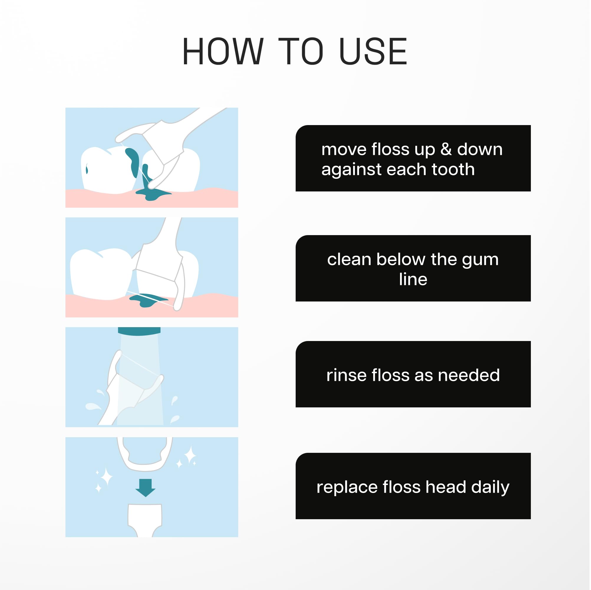 Reach Access Flosser with refill heads attached