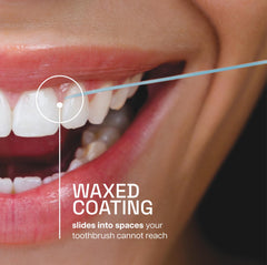Waxed textured floss strands for smooth sliding