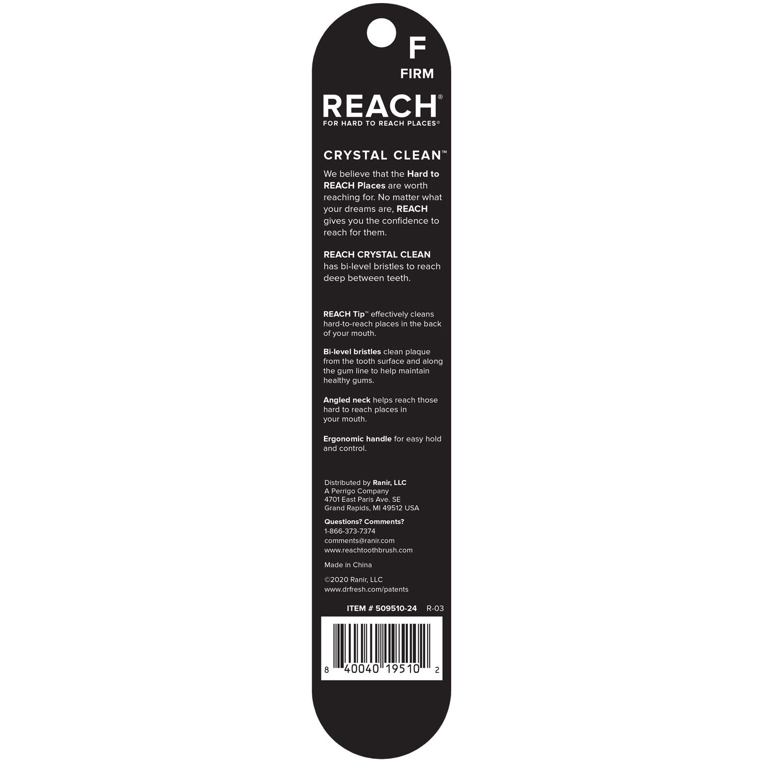 Whole 6-pack of Reach Crystal Clean Toothbrushes in packaging