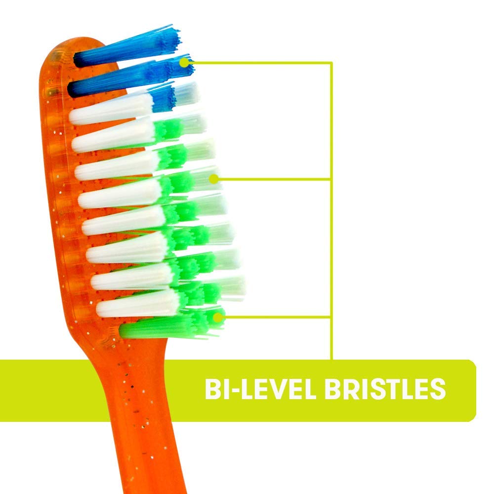 Bi-level bristles on Reach Crystal Clean Toothbrush