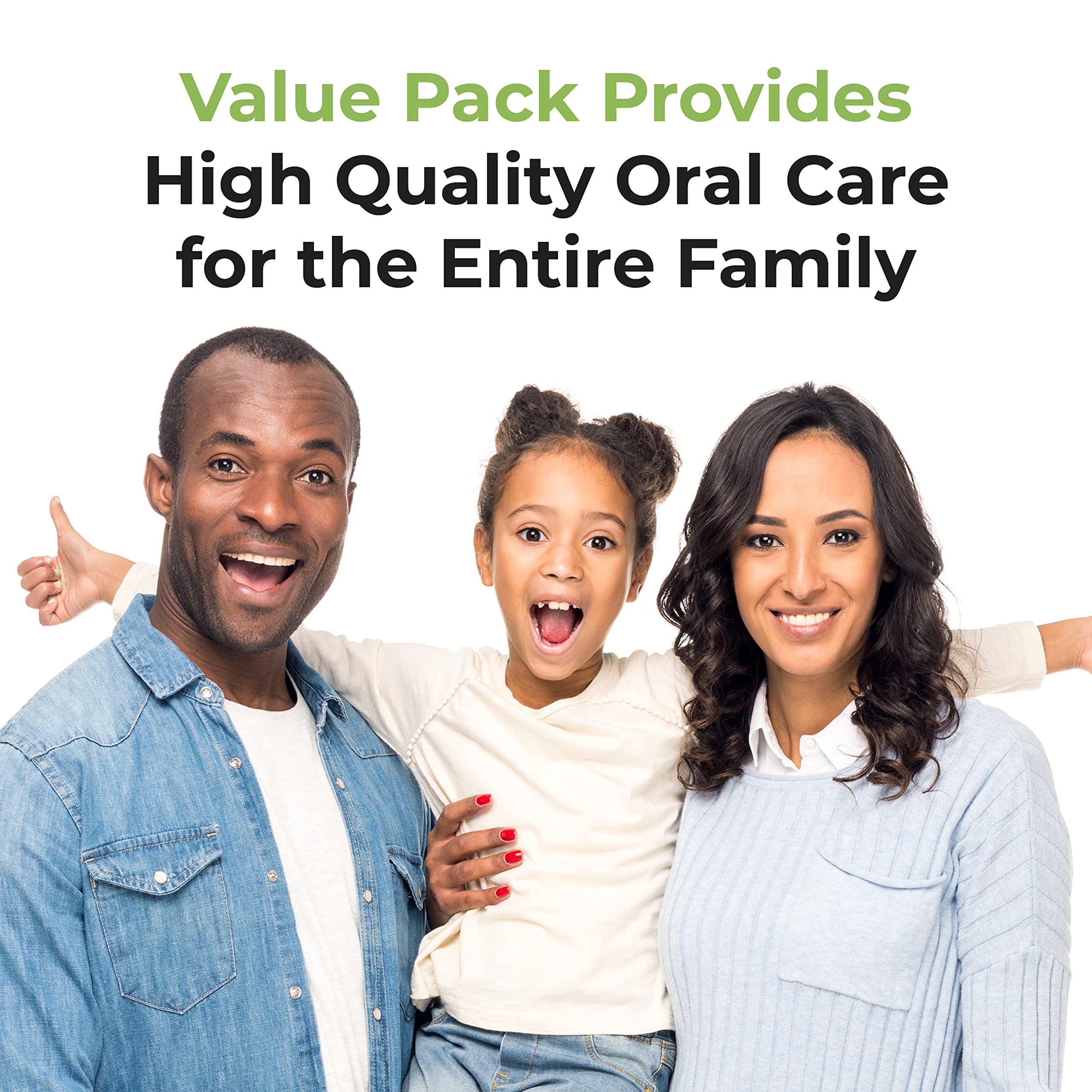 Brushing along gum line with Reach Crystal Clean toothbrush