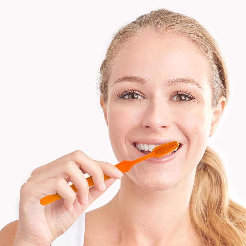 Back view of Reach Crystal Clean toothbrush showing angled neck
