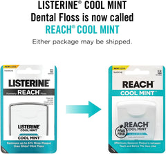 Flossing between teeth with REACH Cool Mint