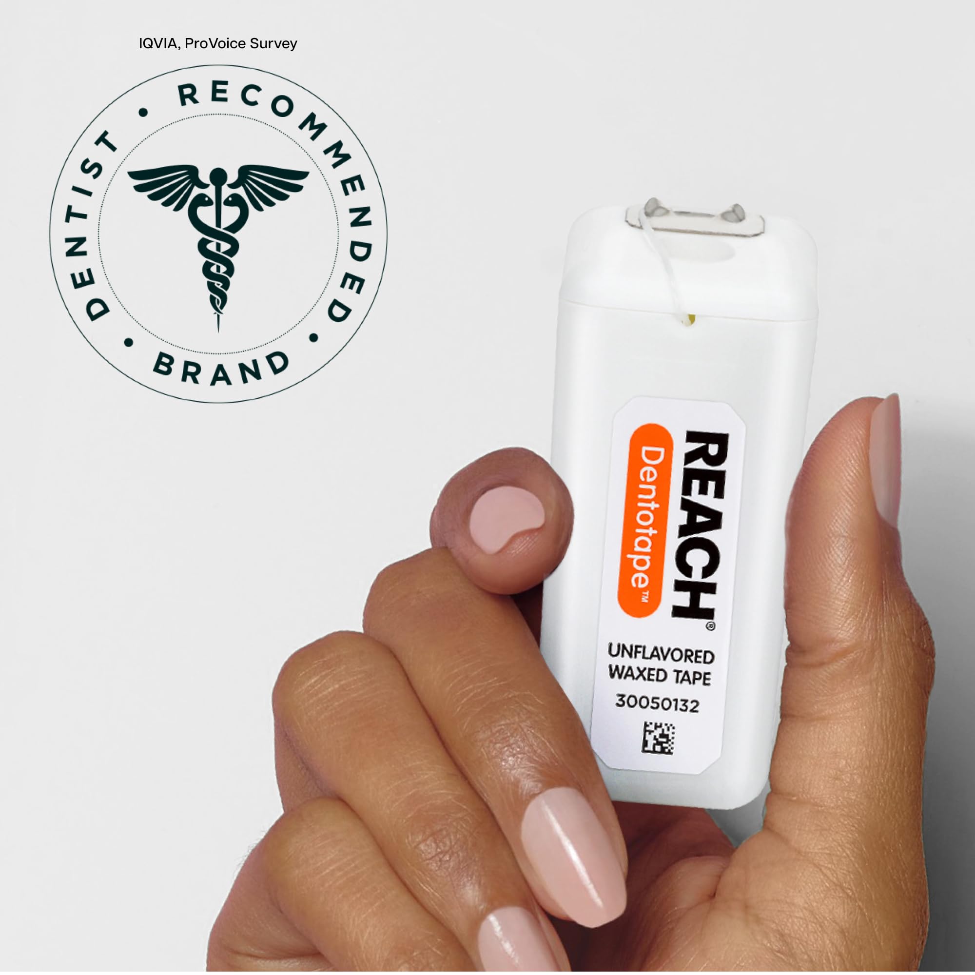 Dentist-recommended Reach brand dental floss tape