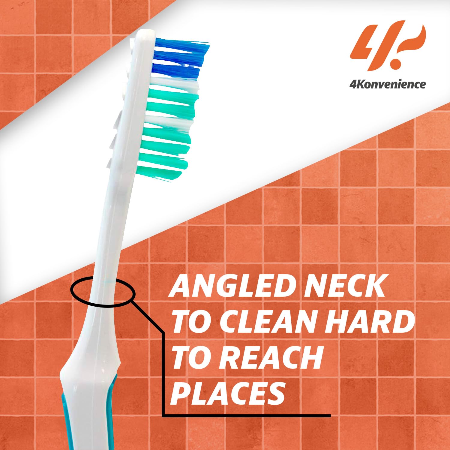 Close-up of bi-level soft bristles on Reach toothbrush