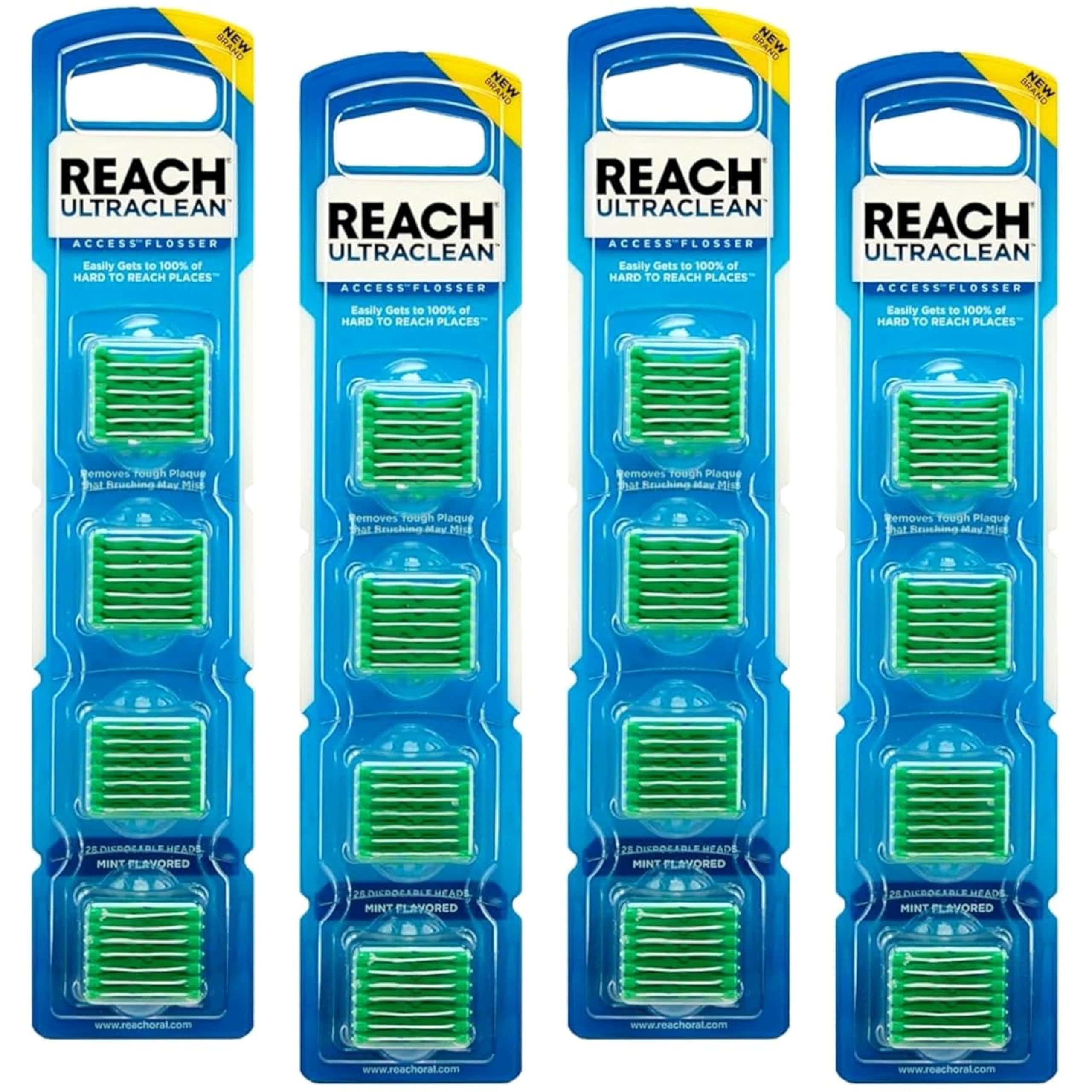 Main product shot of Reach Ultraclean Access Flosser Refill Heads in mint flavor