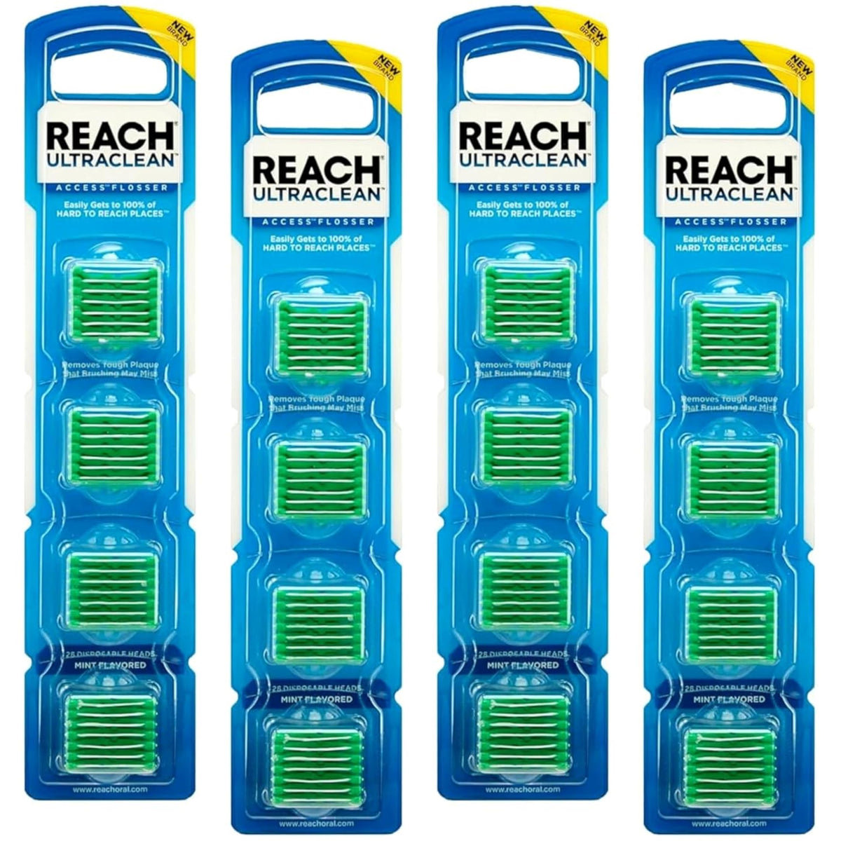 Main product shot of Reach Ultraclean Access Flosser Refill Heads in mint flavor
