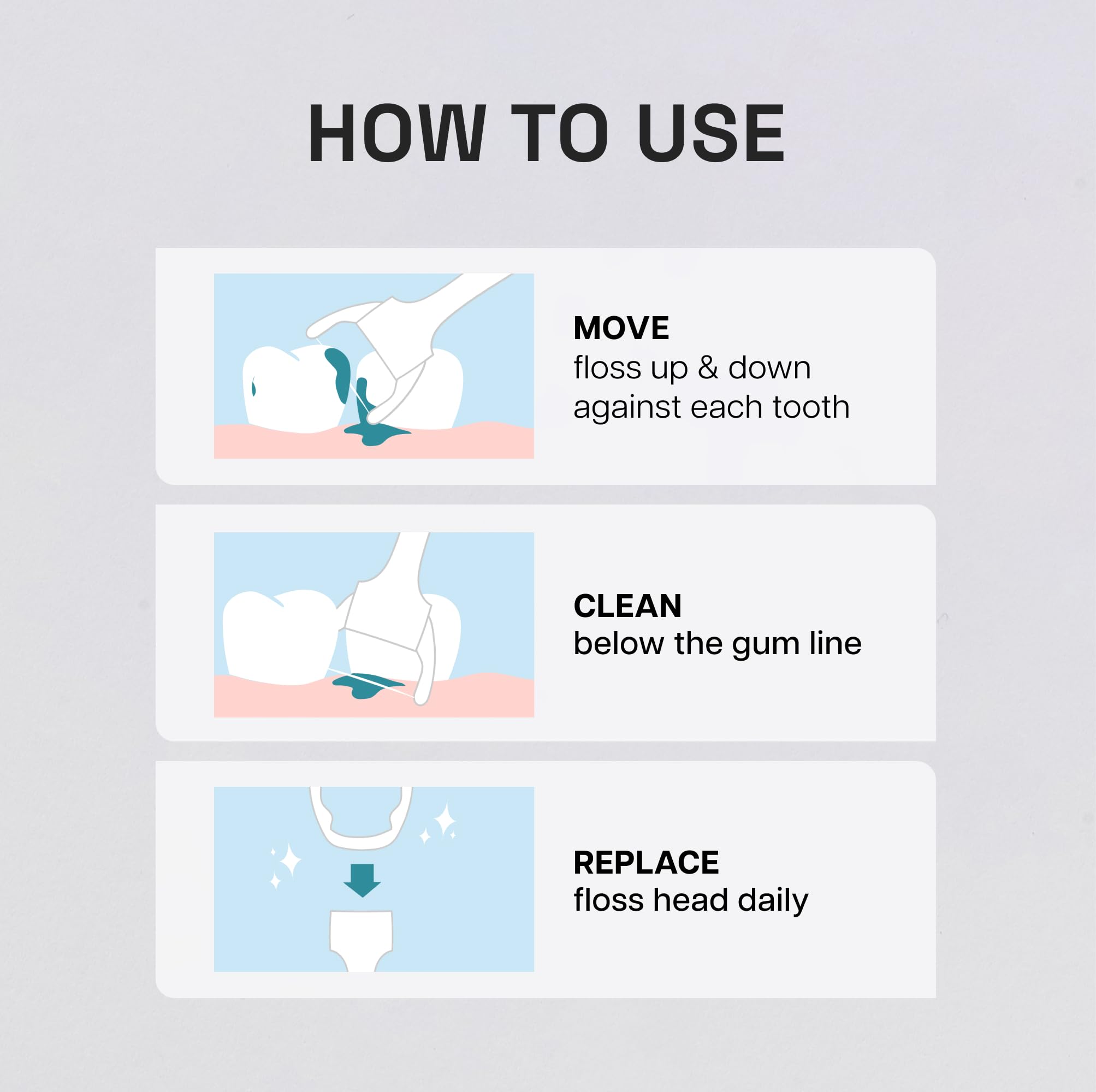 Adults and kids using flosser with refill heads
