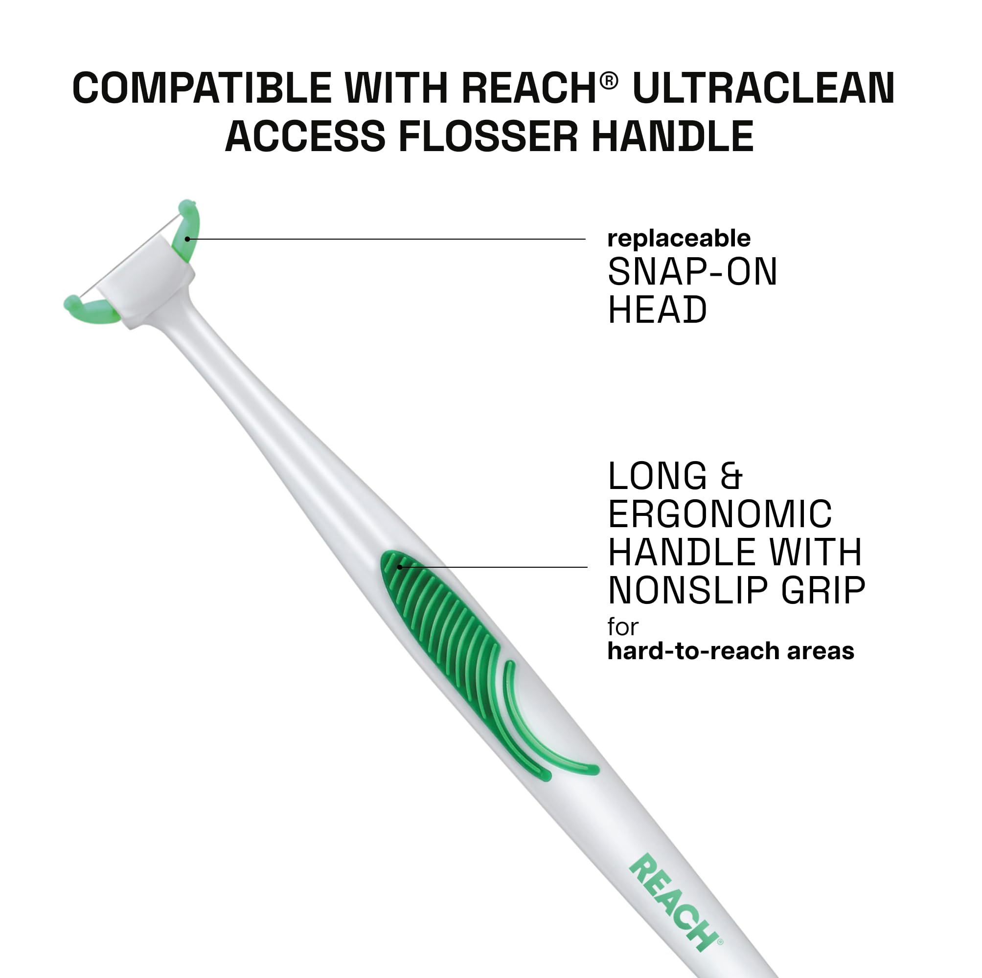 Snap-on mint floss refills ready to use with Ultraclean Access Flosser