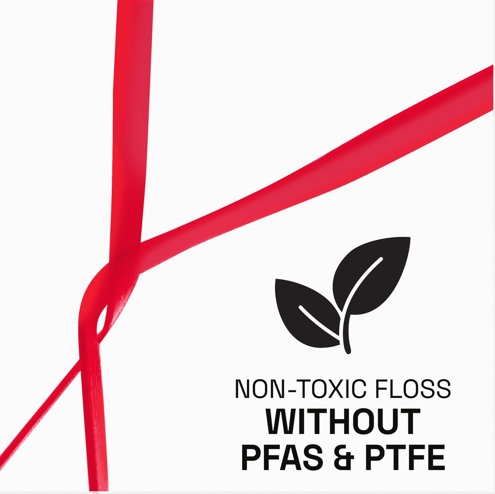 Floss sliding smoothly between teeth