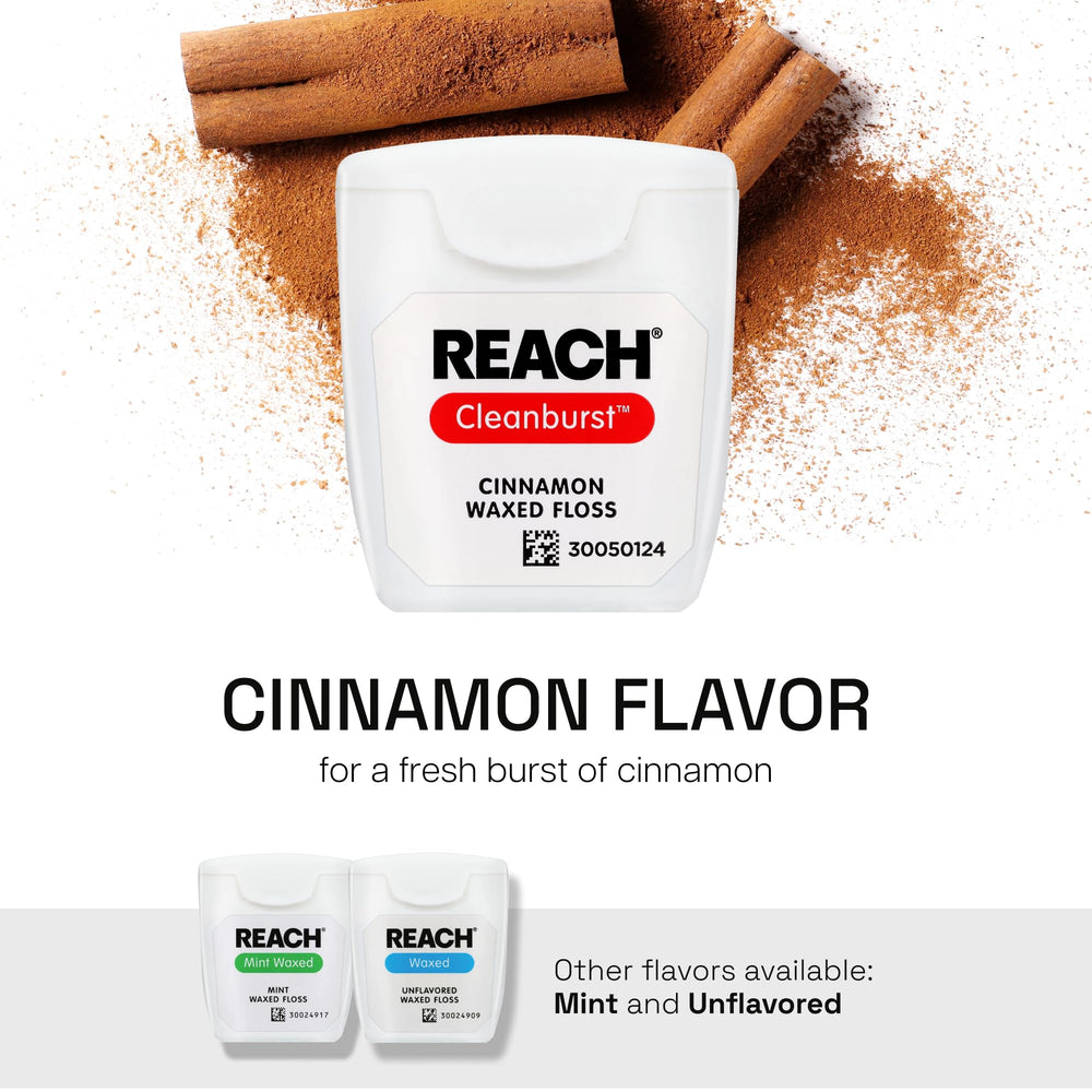 Reach Cleanburst Cinnamon Floss 6-pack packaging