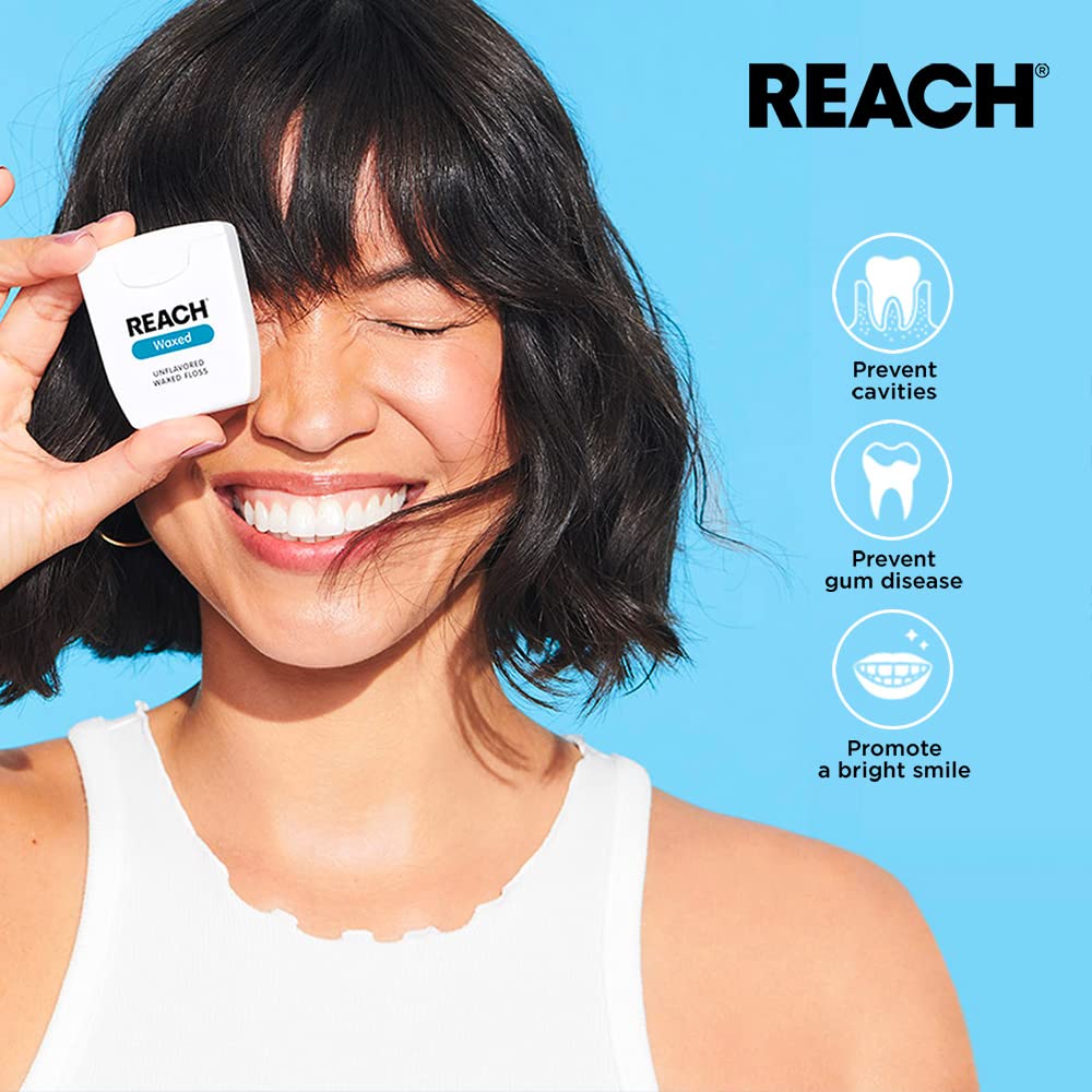 55 yards Reach Waxed Dental Floss label